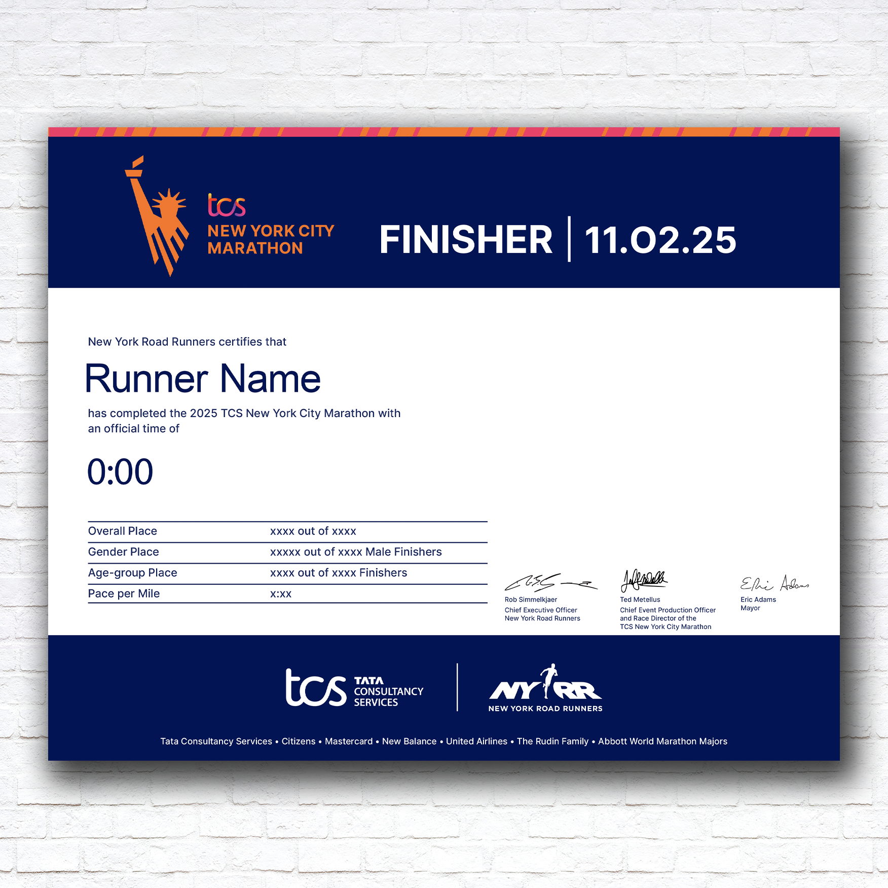 Finisher Certificate