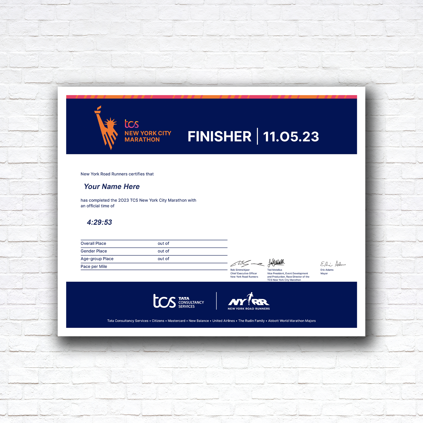 Finisher Certificate