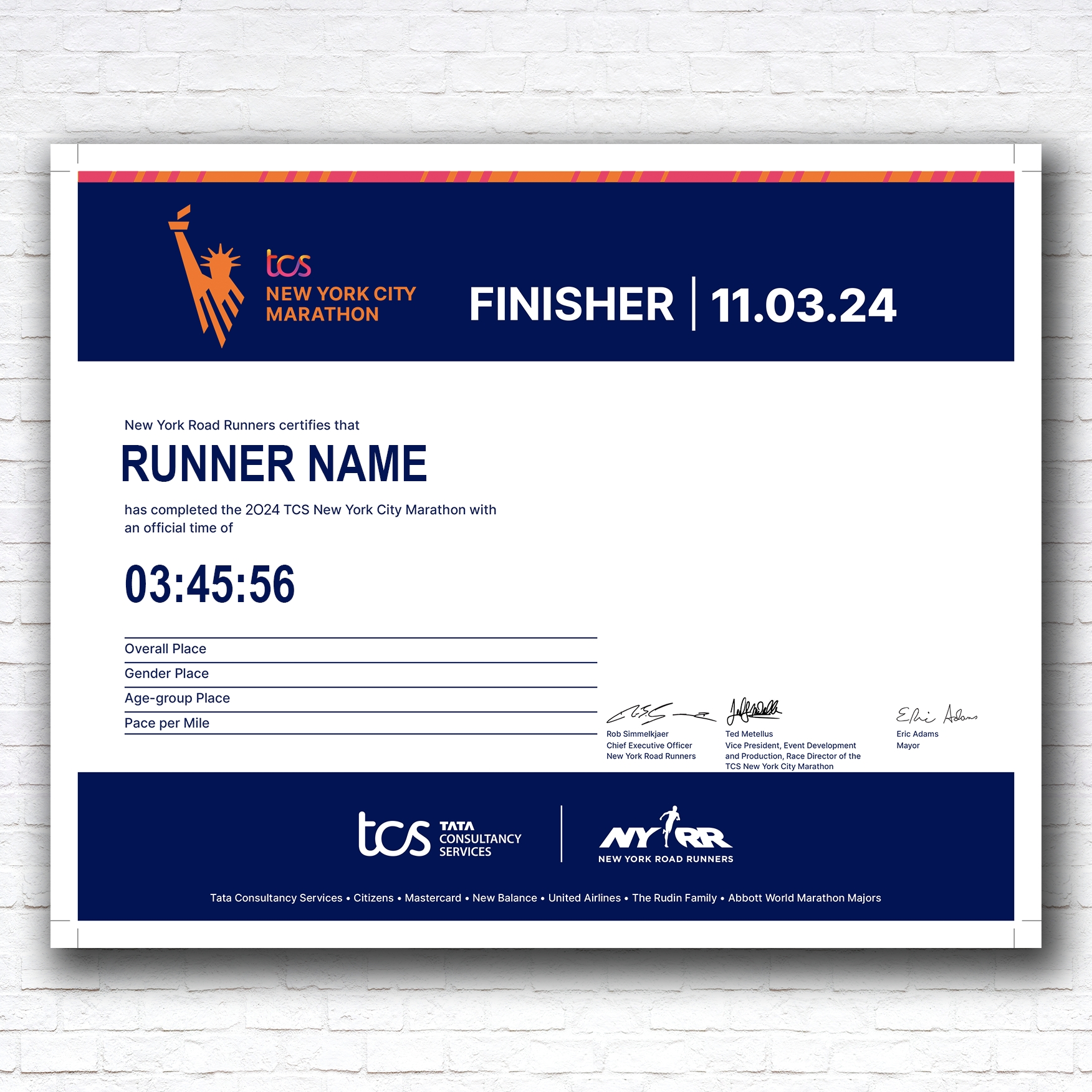 Finisher Certificate